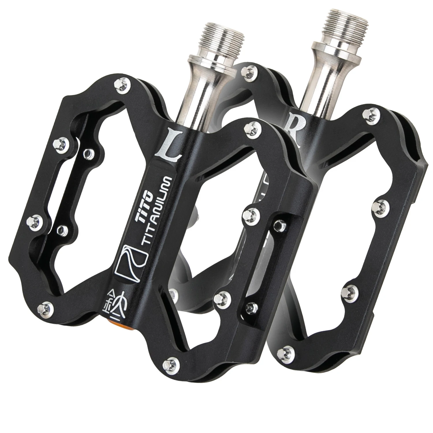 TiTo Ultralight Pedal Titanium Bicycle Pedal Titanium Alloy Axis Bike Pedals  MTB Cycling Titanium Bike 1 Pair Titanium Pedal