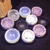 2024 New Arrivals Natural Crystal Multi Material Clear Quartz Bowl Moon Handicraft Ornaments Souvenirs Gift High Quality