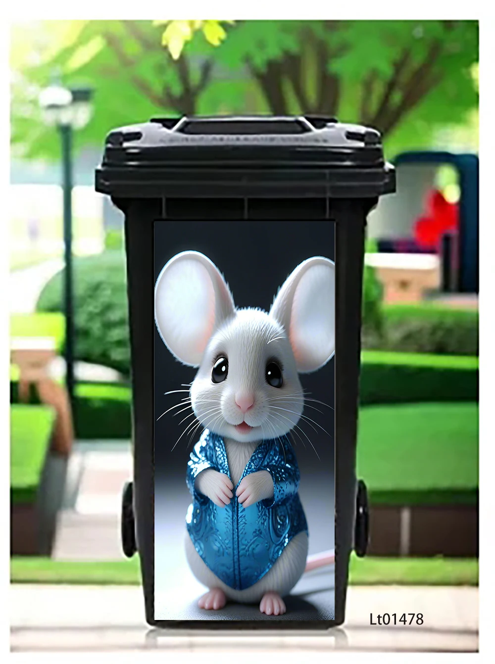 Elegant Cat Unicorn Horse Trash Can Sticker, Sparkle & Stylish Design Waterproof Removable Outdoor Garbage Bin Decor