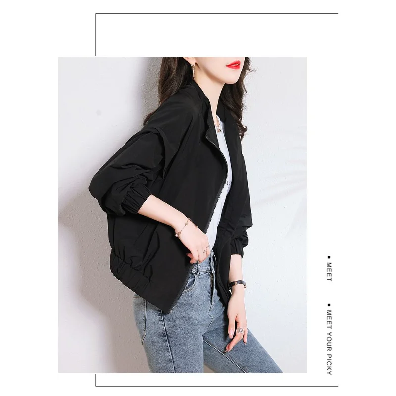 Elegant Age-Reducing Short  Casual Baseball Jacket Women's Top Versatile