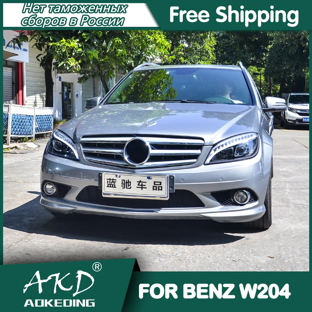 

Car For Benz W204 2007-2010 Headlights DRL Hella LED Bi Xenon Bulb Fog Lights Car Accessory C300 C260 C200 Head Lamp