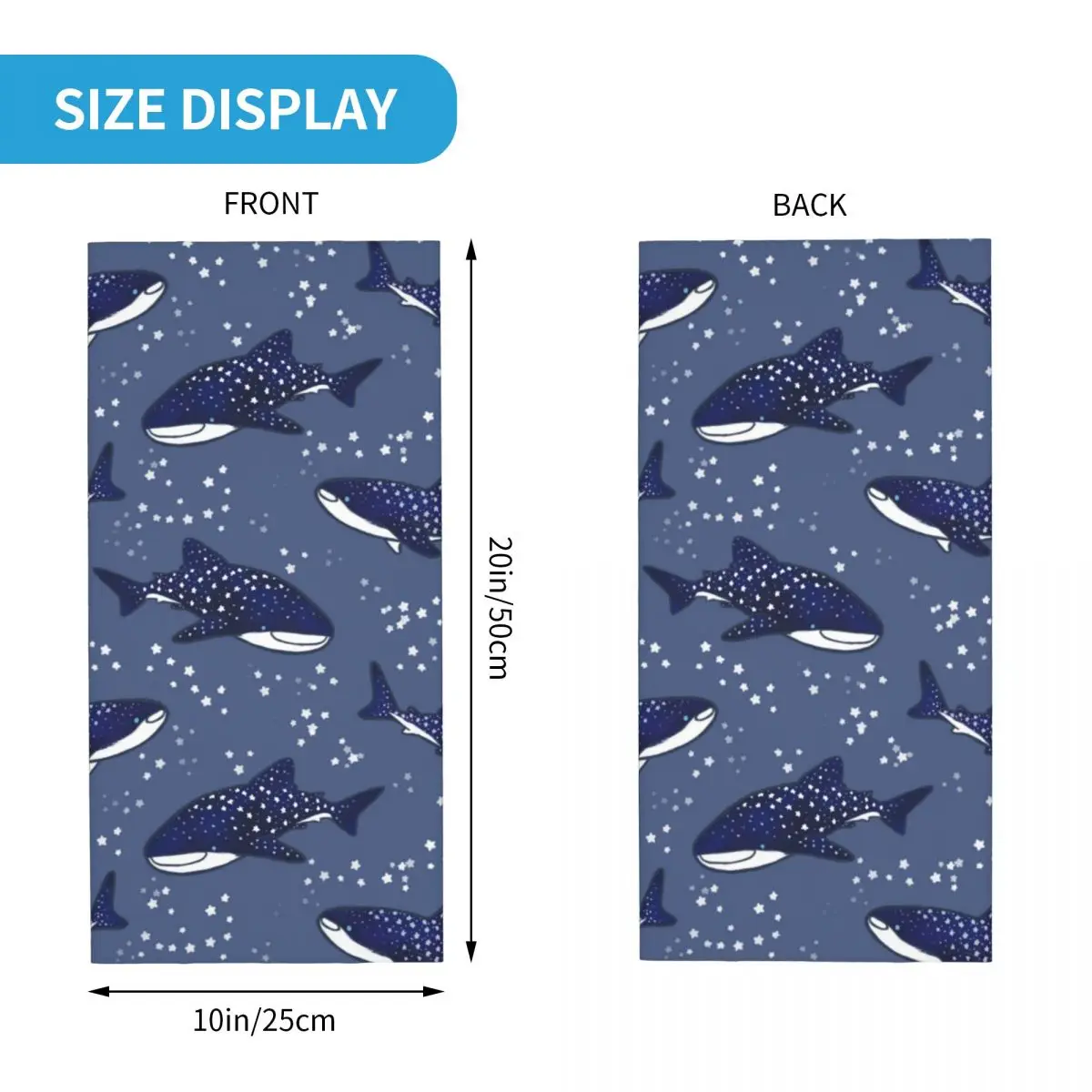 Starry Whale Shark Bandana Neck Gaiter Printed Halloween Balaclavas Wrap Scarf Multifunctional Cycling Hiking Unisex Adult