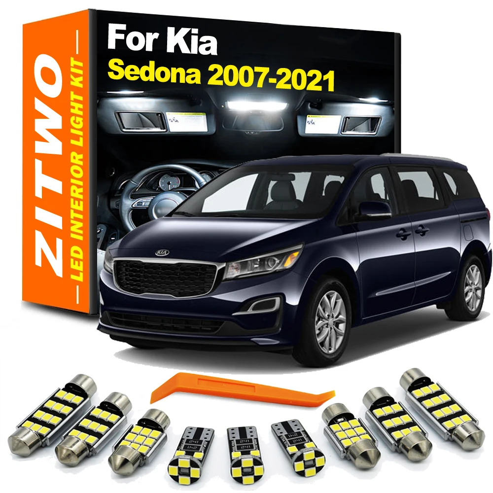 ZITWO Car Accessories LED Bulb Interior Dome Map Light Kit For KIA Sedona 2007- 2016 2017 2018 2019 2020 2021 License Plate Lamp