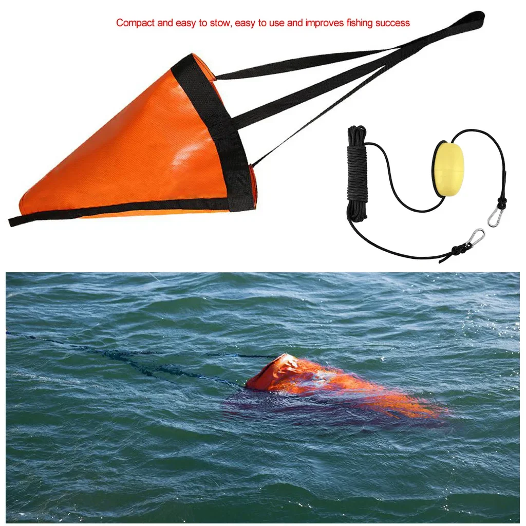 Kayak Canoe Boat Float Marine PVC Sea Anchor Drift Anchor Drogue Drifting Brake Rowing with     30ft Retrieving Tow Throw Line