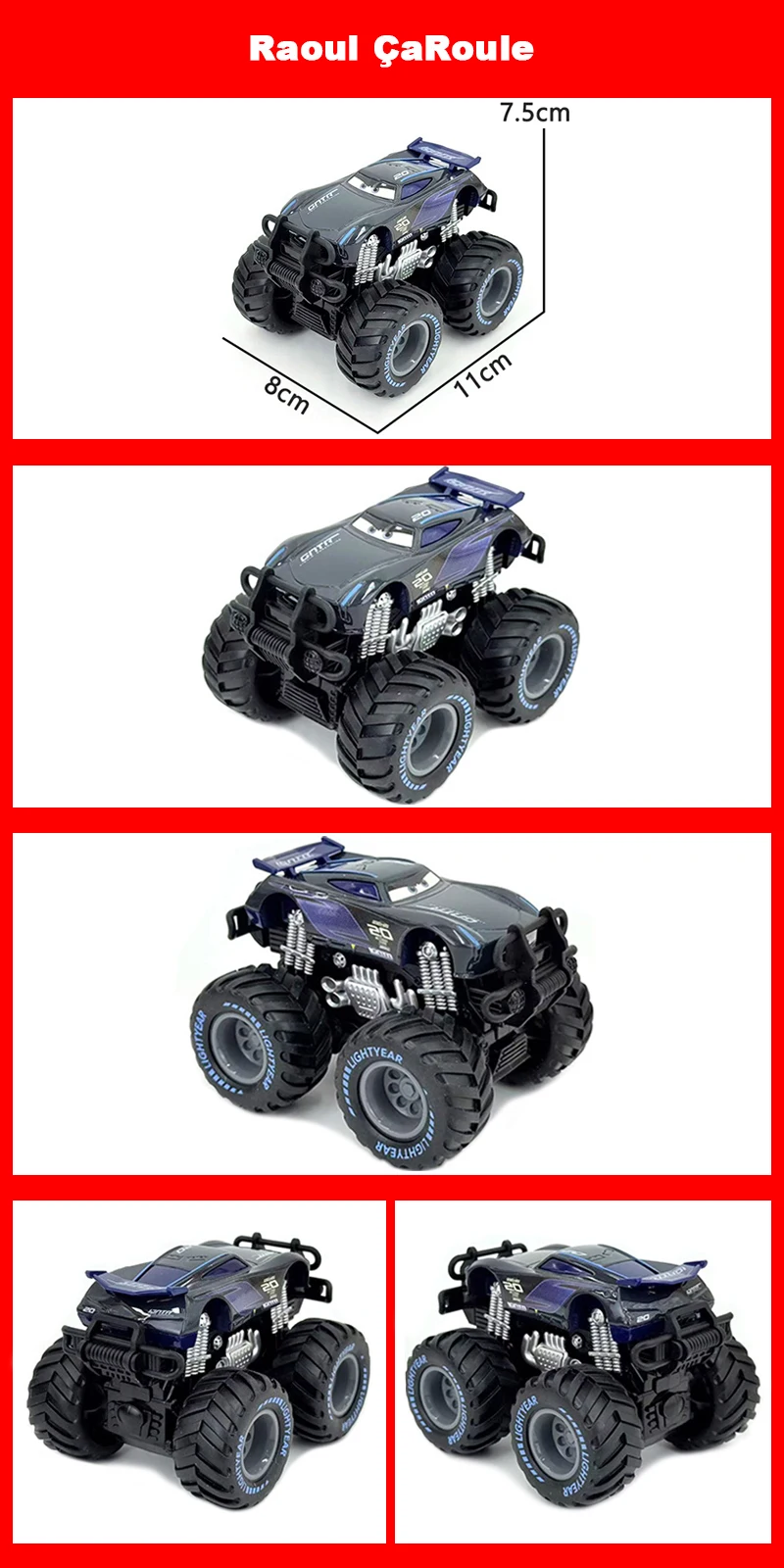 Pixar Cars Inertial Assistance Alloy Offroad-Fahrzeug Lightning McQueen Storm Cruz Mater Jackson Ramirez Kinderspielzeug Geschenke – Detail 2