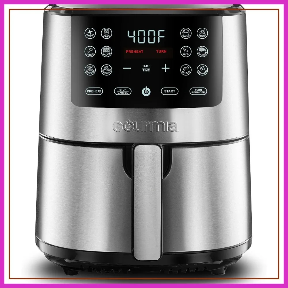 

4-Qt Digital Air Fryer with Guided Cooking, Easy Clean, Stainless Steel