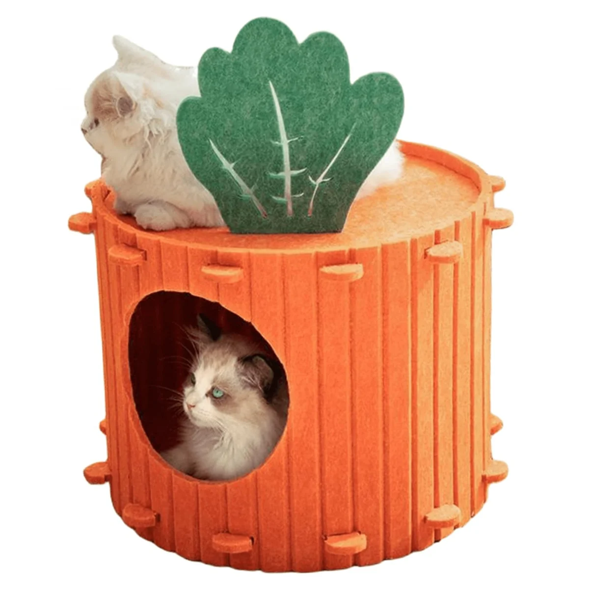 Cute Pet Bed Detachable Large Cat Hideaway Cave Noise Reduction Private Cat Condo for Indoor Cats Kitten Cozy Comfy A