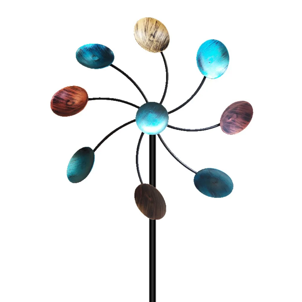 

Garden Decorative Pile Metal Wind Rotator Iron Art Rotating Flower Shaped Windmill Creative Detachable Wind Gyro Outdoor