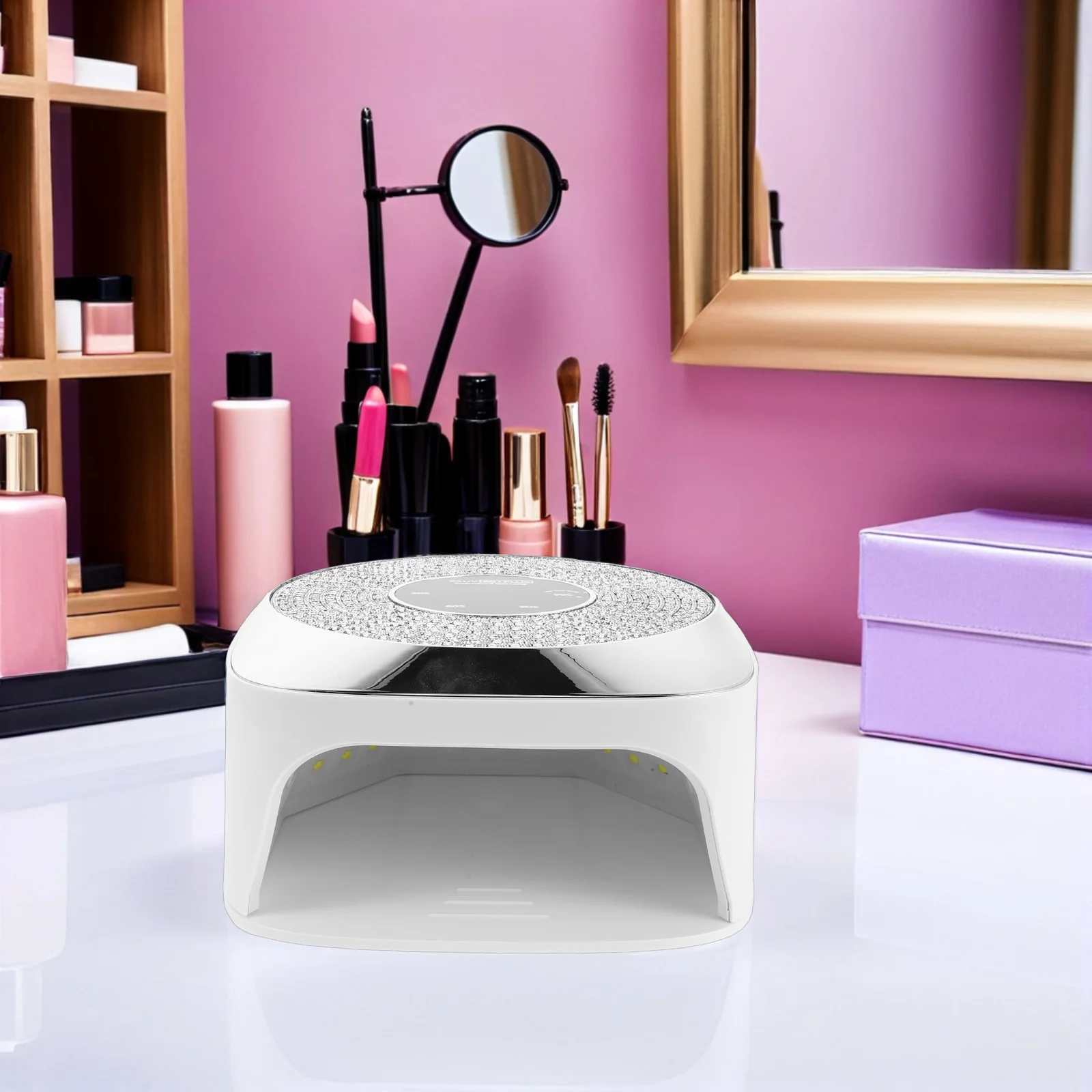 48w uv led lâmpada secador de unhas para gel polonês cura salão profissional portátil máquina da arte do prego com temporizador sensor inteligente