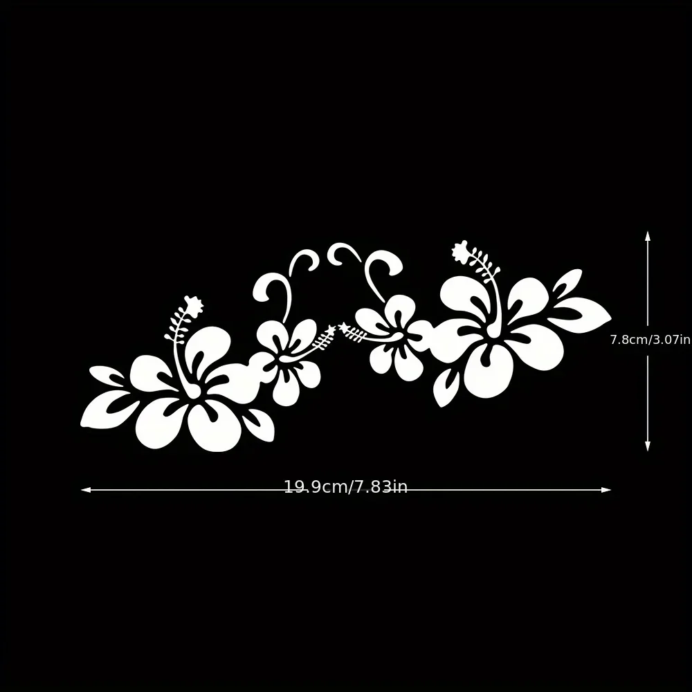1Pc JDM Hibiscus Flower Vinyl Sticker, Multicolor Floral Waterproof Decal for Car, Motorcycle & Scooter Decor