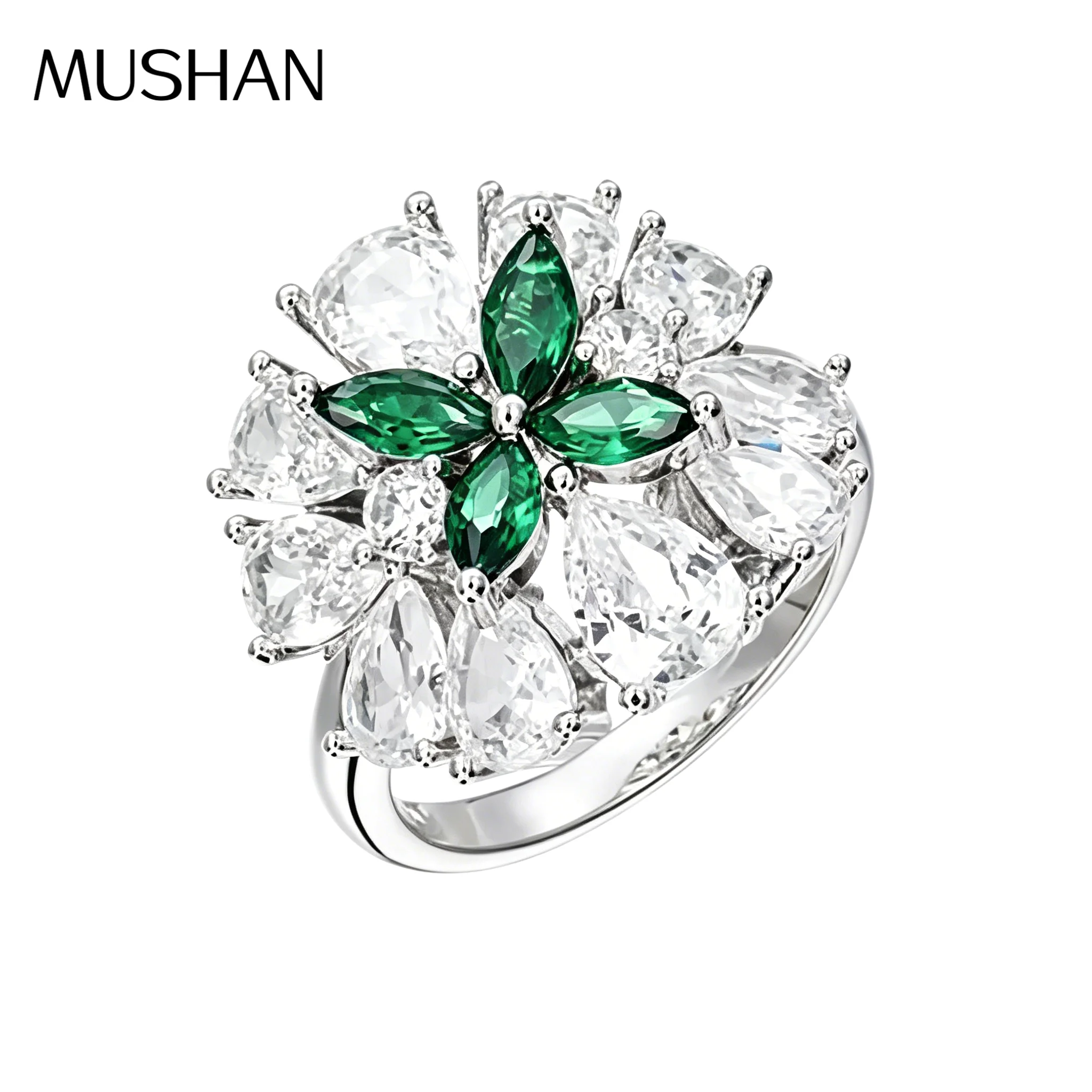 

MS Luxury Jewelry Fashion Butterfly Ring 925 Sterling Silver Blue Green Red Gemstones Rings Band Women Ladies Ring s925 Jewelry