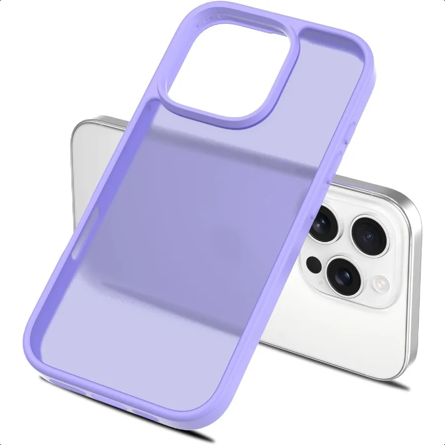 حافظة لهاتف آيفون 16 برو، غطاء هاتف شفاف غير لامع [حماية من السقوط من الدرجة العسكرية بطول 10 أقدام] نحيف ومتين ومقاوم للصدمات