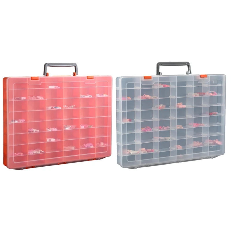 

Large 48 Grids Plastic Organizer Box With Adjustable Dividers,Craft Storage Organizer, Tackle Box Organizer