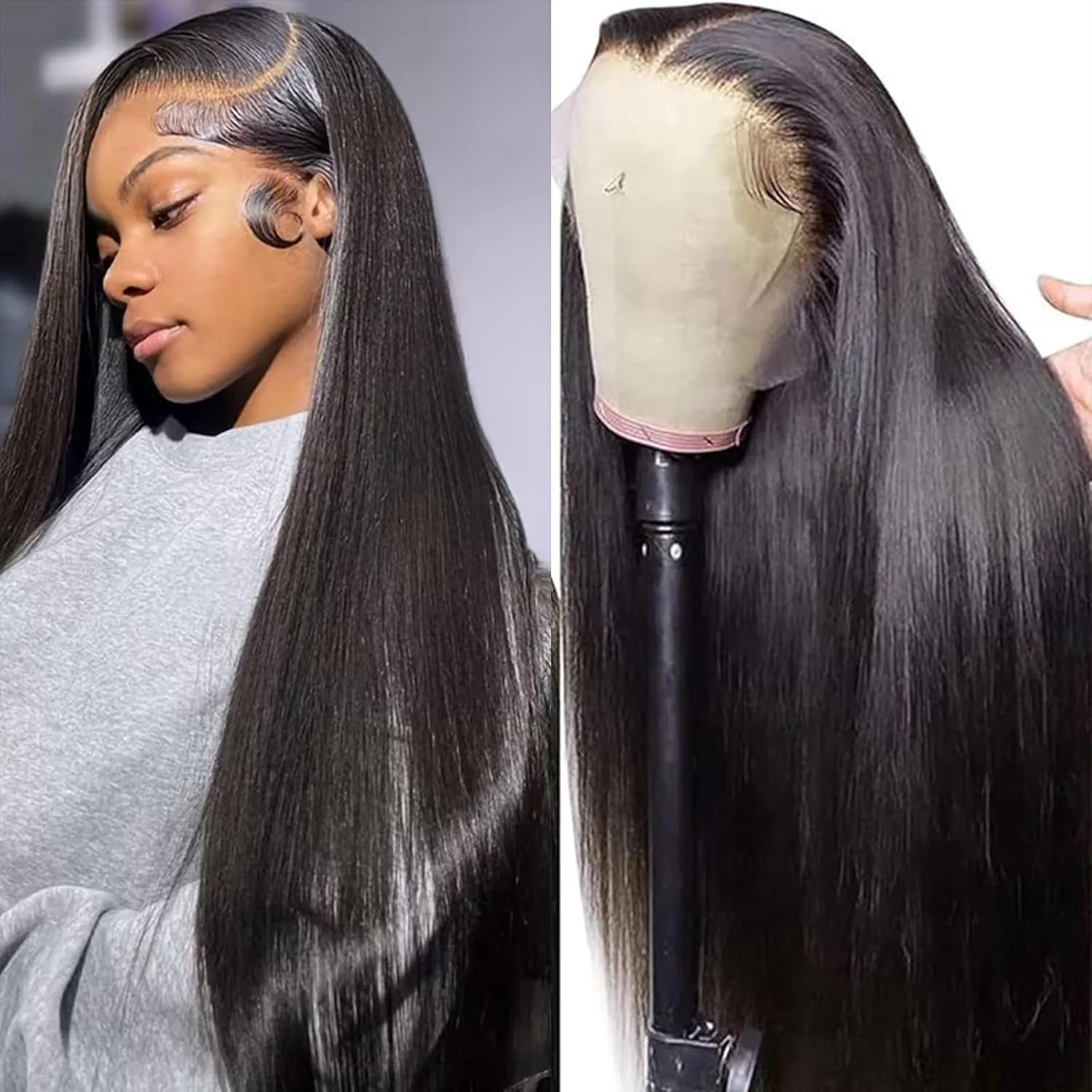 

40 Inch 13x4 Straight Lace Front Human Hair Wigs 200% Density 13x6 HD Transparent Lace Frontal 100% Human Hair Wig Pre Plucked