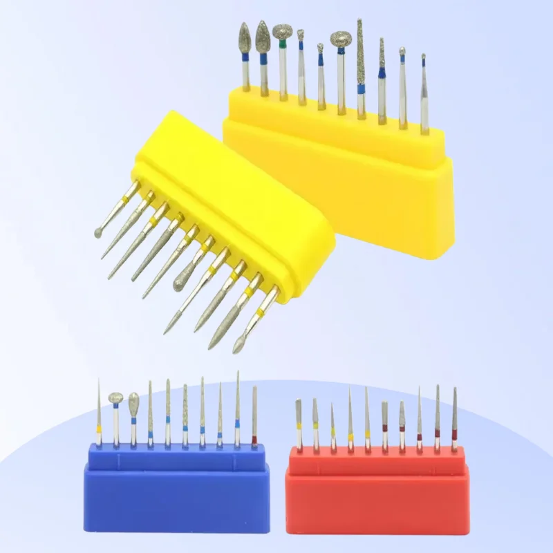 

Dental Diamond Bur Drill Bits High Speed Polishing Bur Diamond Bur Kit Various Functions Optional Fit for High Speed Handpiece