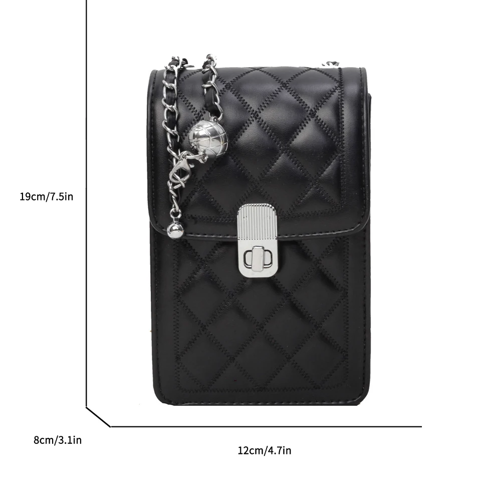 A stylish pure color PU material color mobile phone bag, light and portable, suitable for shopping, parties, commuting.