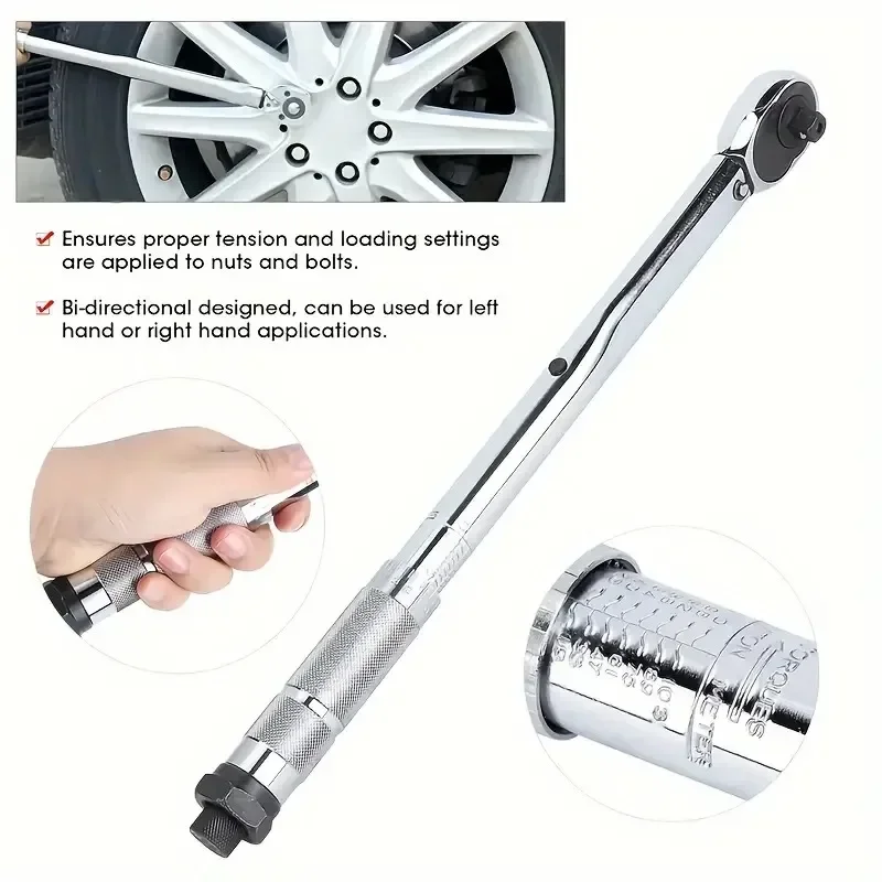 Torque Wrench 1/4 3/8 1/2-Inch Square Drive Torques Key ±3% High Precision Torque Wrench Professional Bicycle Automotive Tool