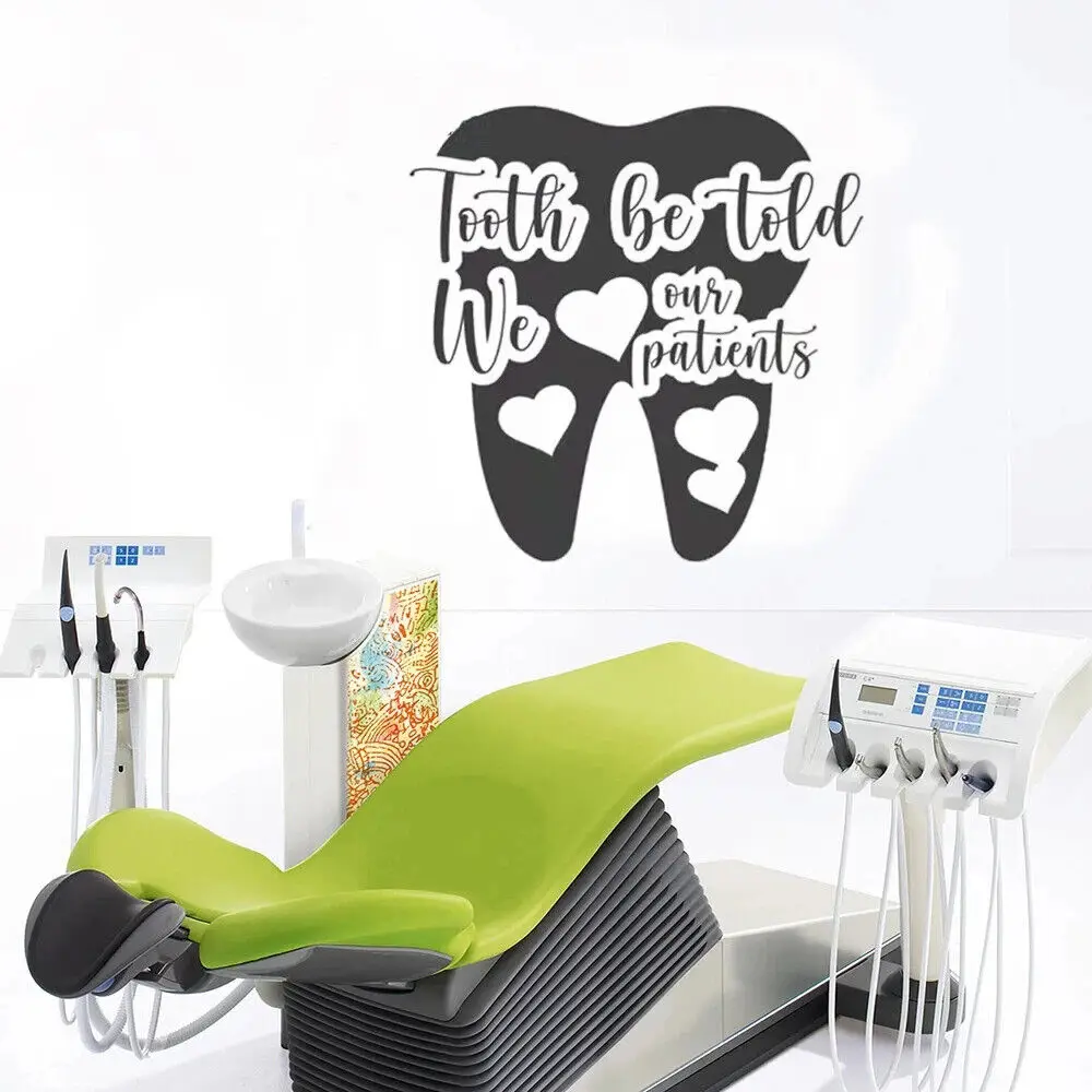 Wall Stickers Tooth Be Told We Love Our Patients Quotes Dental Office Decals Waiting Room Gift for Dentists Vinyl Murals DW13740