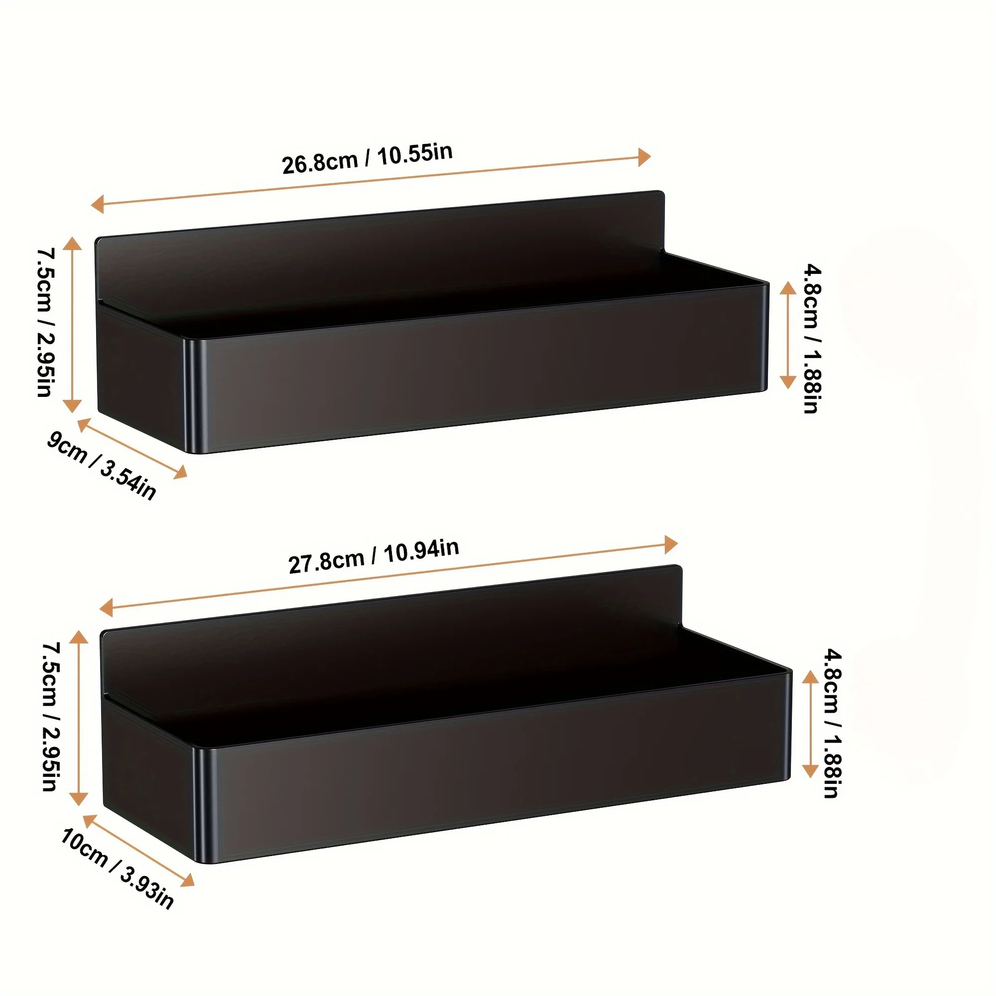 2 stuks/4 stuks magnetisch opbergrek, geen boor wandgemonteerde plank voor keuken en badkamer. Multifunctionele en ruimtebesparende organizer.