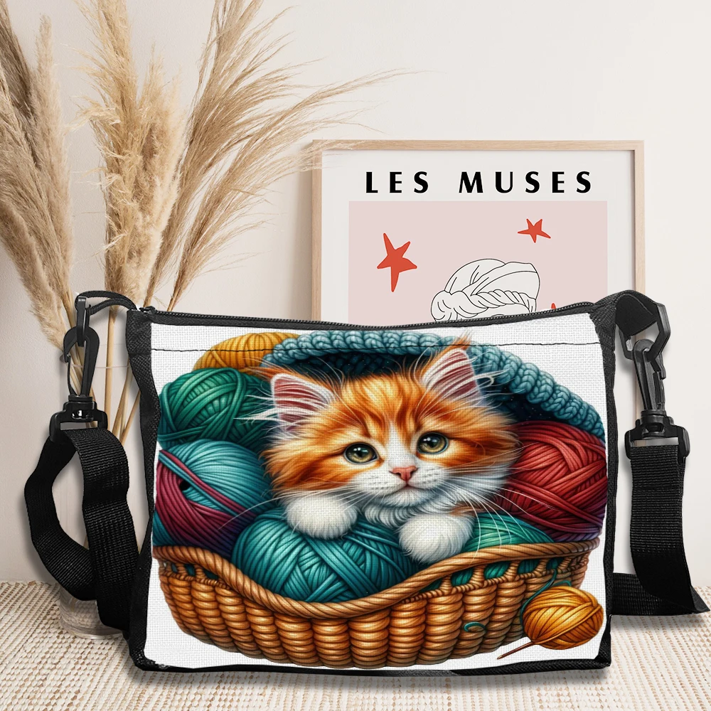 

Cat In A Ball Of Yarn Fashionable Trendy Handbag For Women With Large Capacity Durable Foldable Multi-function Shoulder Bag 5.27