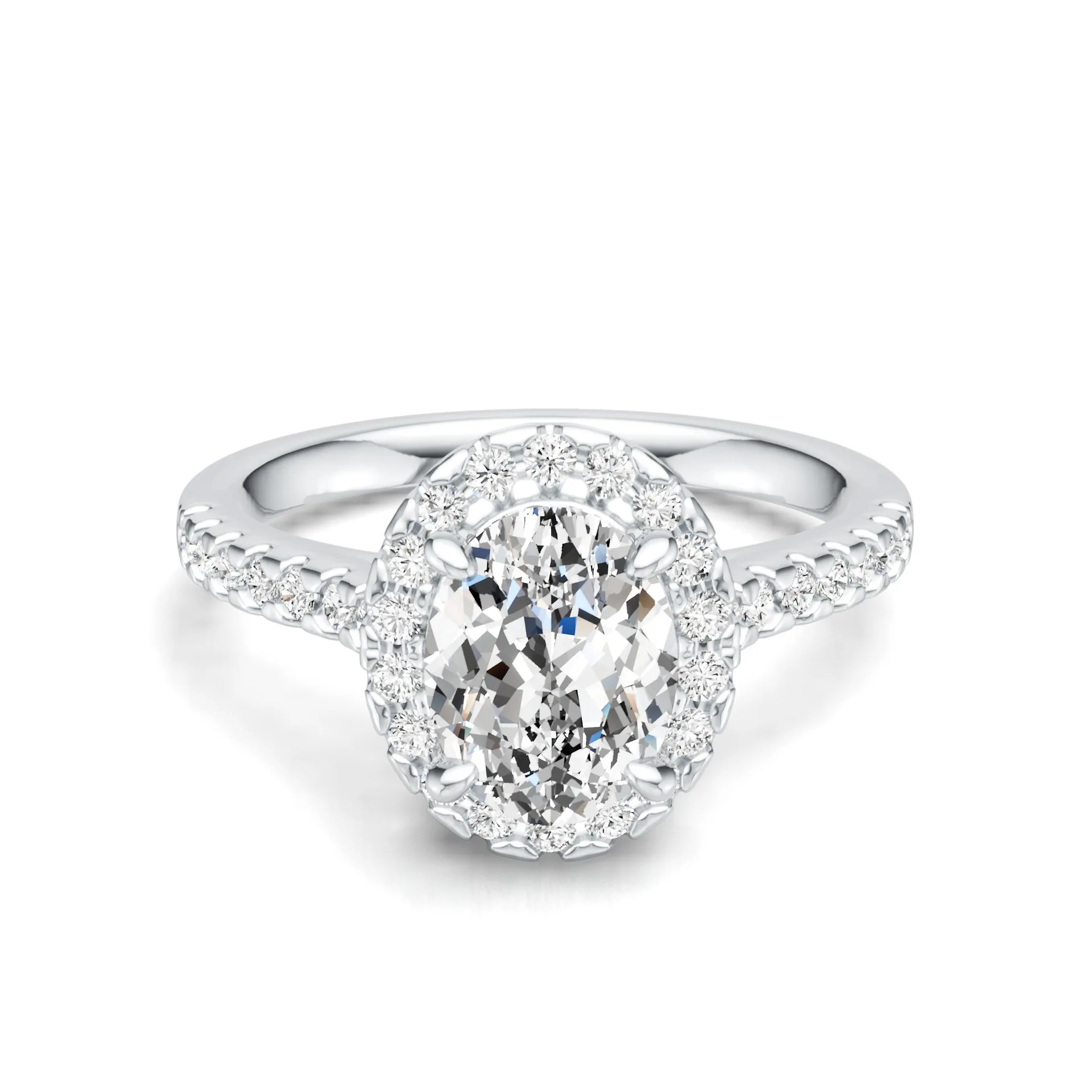 

2CT Round Cut Halo Moissanite Engagement Ring S925 Sterling Silver D Color VVS1 Pave Setting Wedding Band Bridal Jewelry For Wom