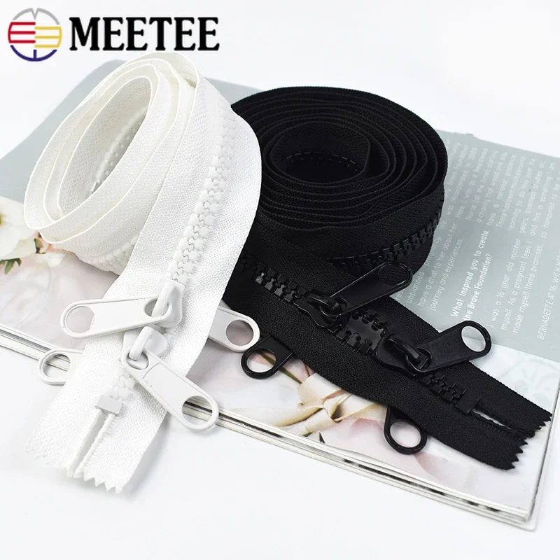 2-6M 10# Sewing Closures Resin Zippers Extra Large Zipper Outdoor Tent Double Sliders Zip Long Zips