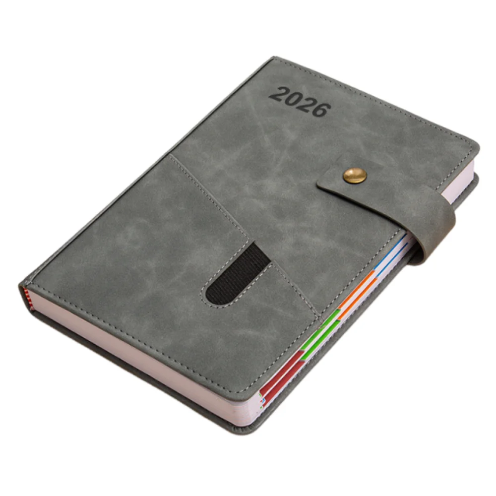 English 2026 Schedule Planner Notepad Wear-resistant Bookmark 365 Days Efficiency Notebook Portable 12 Months