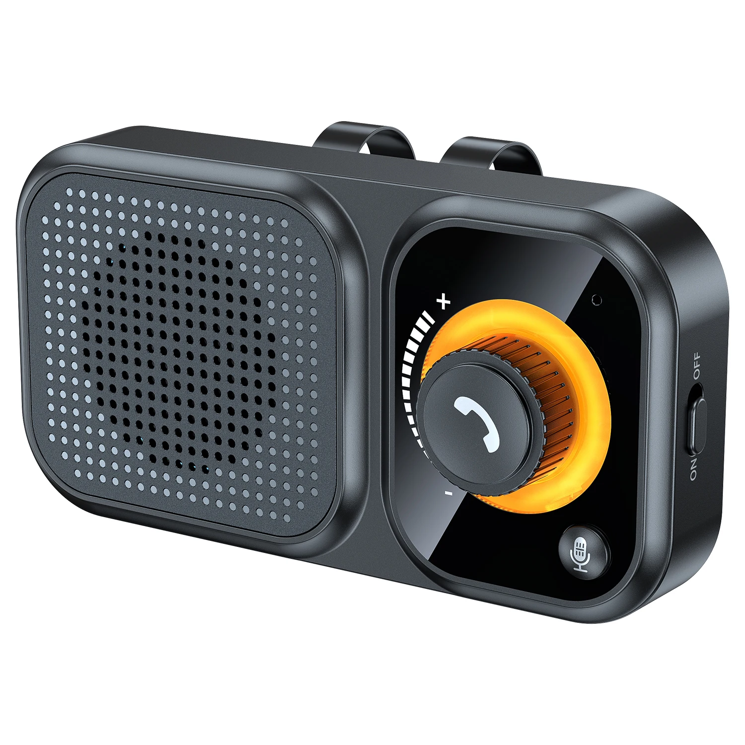 2025 Newest Bluetooth 5.4 Sun Visor Clip Car Speaker Wireless Handsfree Car Kit Speakerphone Stereo Music Player Support Siri