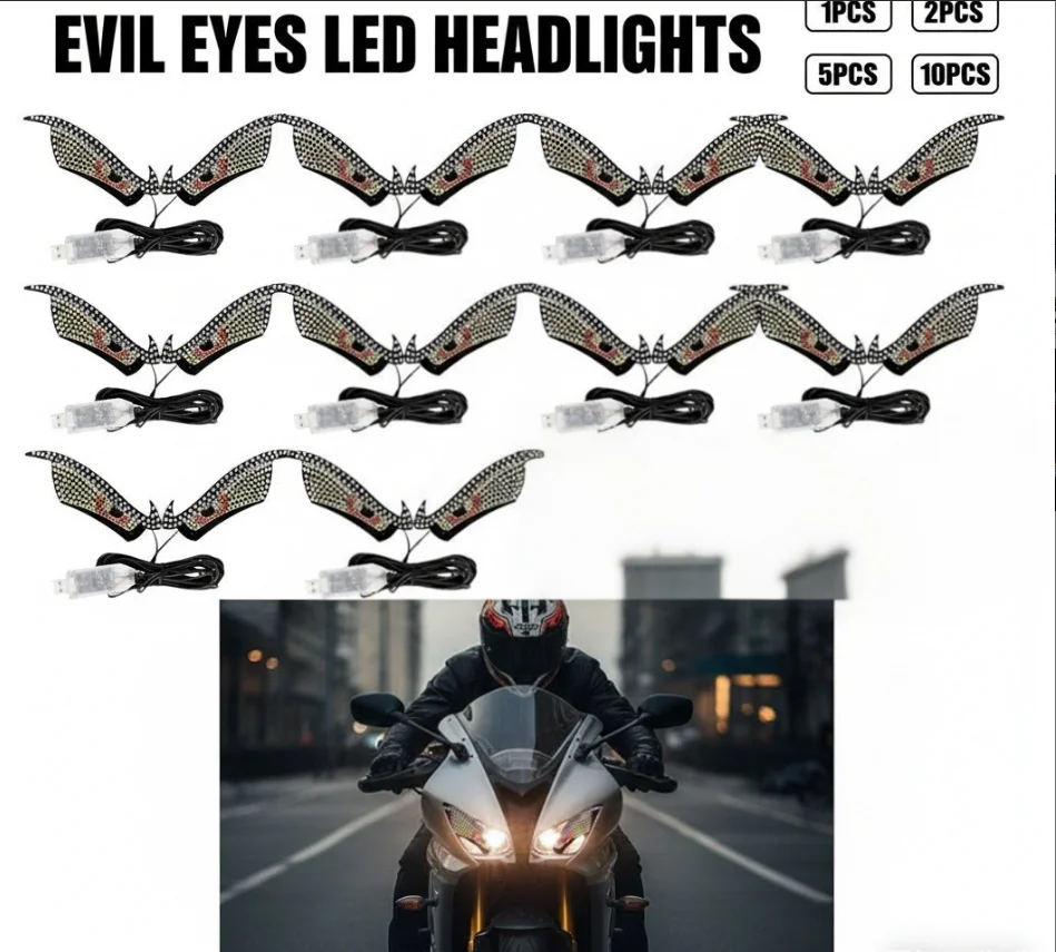 

USB Dynamic Big Devil Eyes Light for Cars, Truck Eyes, RGB Window Screen LED Sign, Animation LED Panel, Flexible Display Light