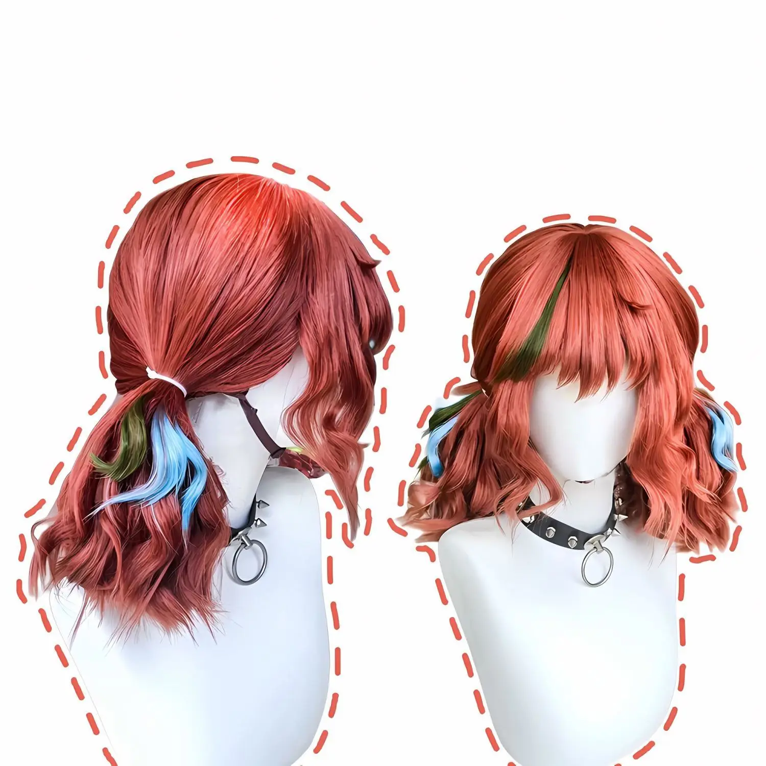 الهوية الخامس المشجع ليلي شعر مستعار تأثيري | شعر أوبورن متوسط الطول في قبعة كاملة كاملة لزي الرسوم المتحركة #4