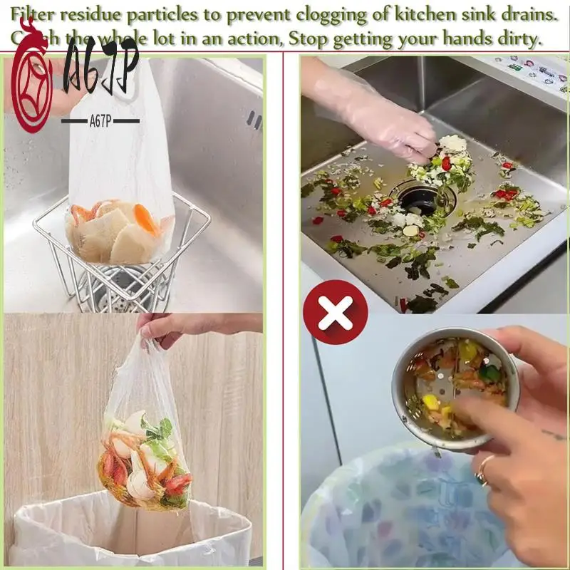 

A67P-Kitchen Sink Drain Strainer Basket With Sink Basket Holder And 300Sink Strainer Net Bags Mesh Sink Strainers For Kitchen