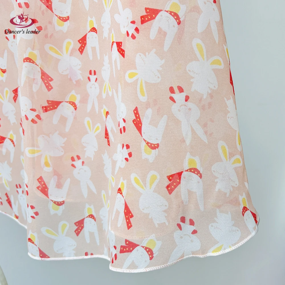 Ballet Short Skirt, Cute Rabbit Print, Women'S Dance Skirt, Gymnastics Practice Skirt, Adult Lyrical Skirt