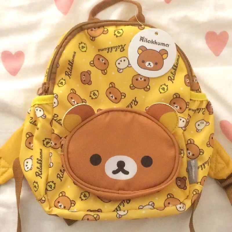 

New Cute Cartoon Rilakkuma Girl Japanese Backpack Student Large Capacity Korean Versatile High Beauty Cartoon Backpack Gift