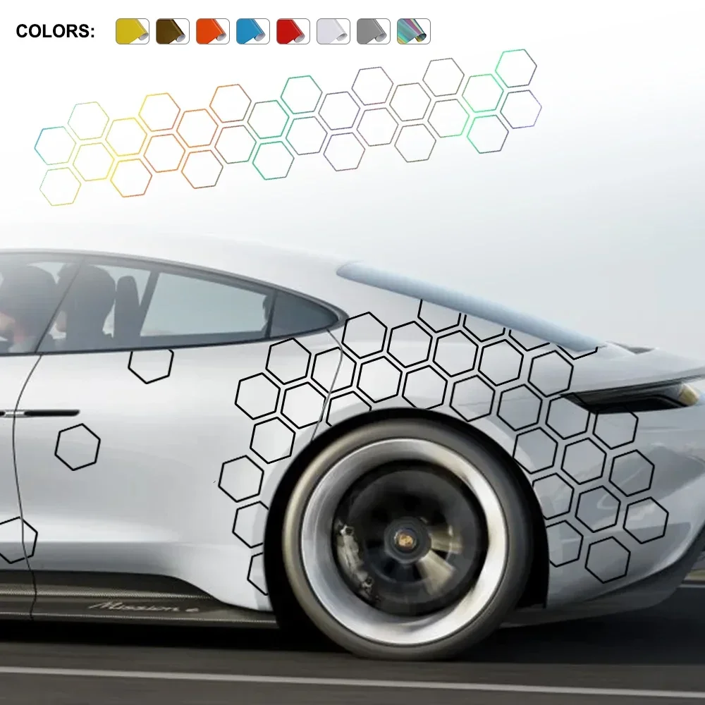 

Car Creative Honeycomb Open Style Sticker Auto Graphics Vinyl Decor Tuning Car Side Sticker