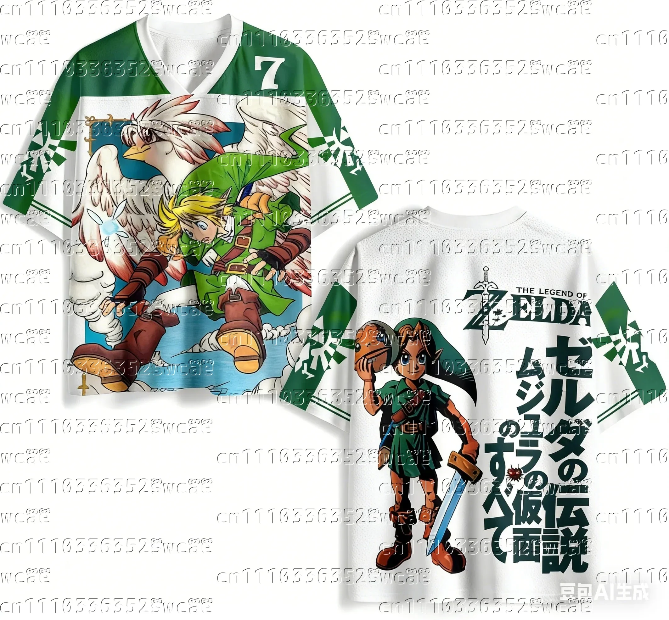 Camiseta Bandai Zelda con cuello en V 3D para adultos y niños, un imprescindible para los pioneros del juego de mundo abierto! Shorts a juego para amigos y familiares