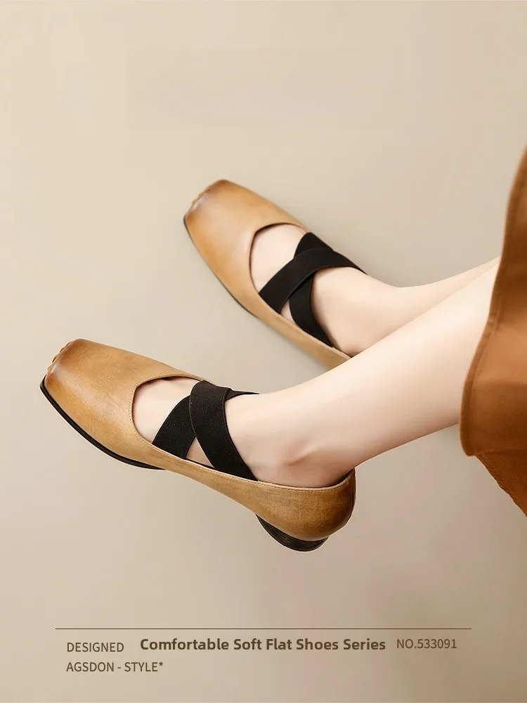 

Элегантные балетки в стиле Мэри Джейн для женщин, весенне-летние модные повседневные туфли с открытым носком, на шнуровке, с подкладкой из ПУ и подошвой из ПВХ