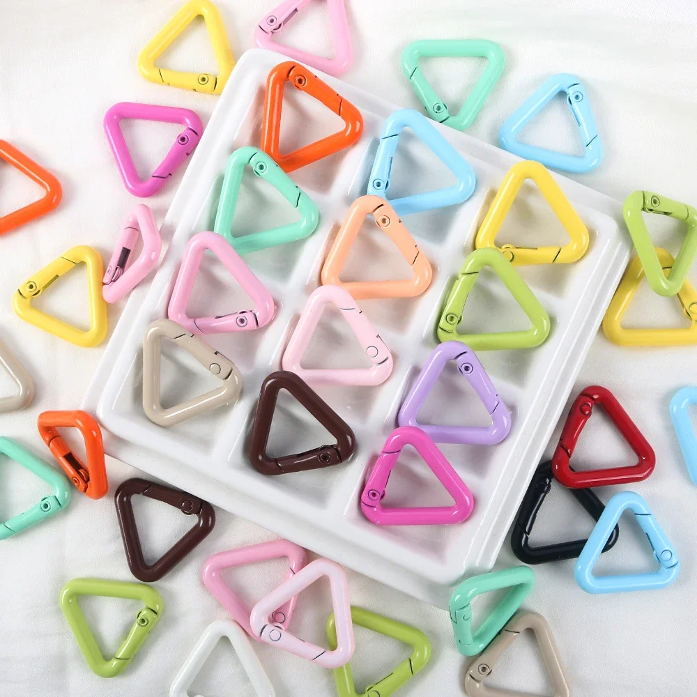 

Triangle Baked Lacquer Spring Clip 1pcs Keychain for Jewelry Making Key Chain Cell Phone Chain Pendant DIY Accessorie