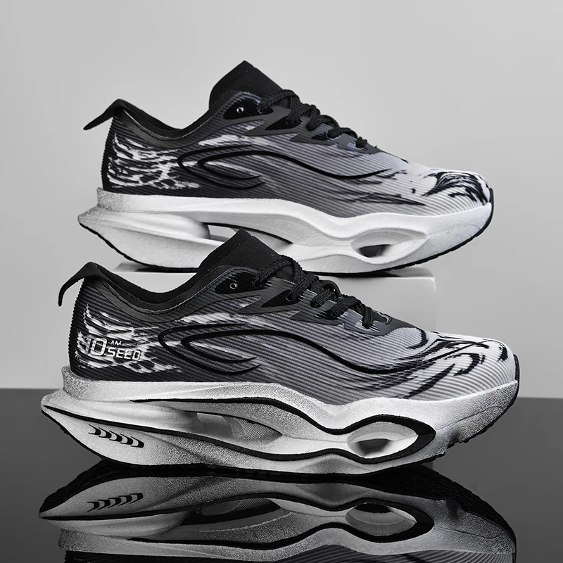 Herren-Freizeitsportschuhe, trendige Laufschuhe mit Tiger-Muster, Sportschuhe mit hohler Dämpfungsoptik, leichte, atmungsaktive Laufschuhe aus Mesh-Material, rutschfest und abriebfest, ideal für Jugendliche, Campus-Marathon-Training und Outdoor-Aktivitäten. – Detail 22