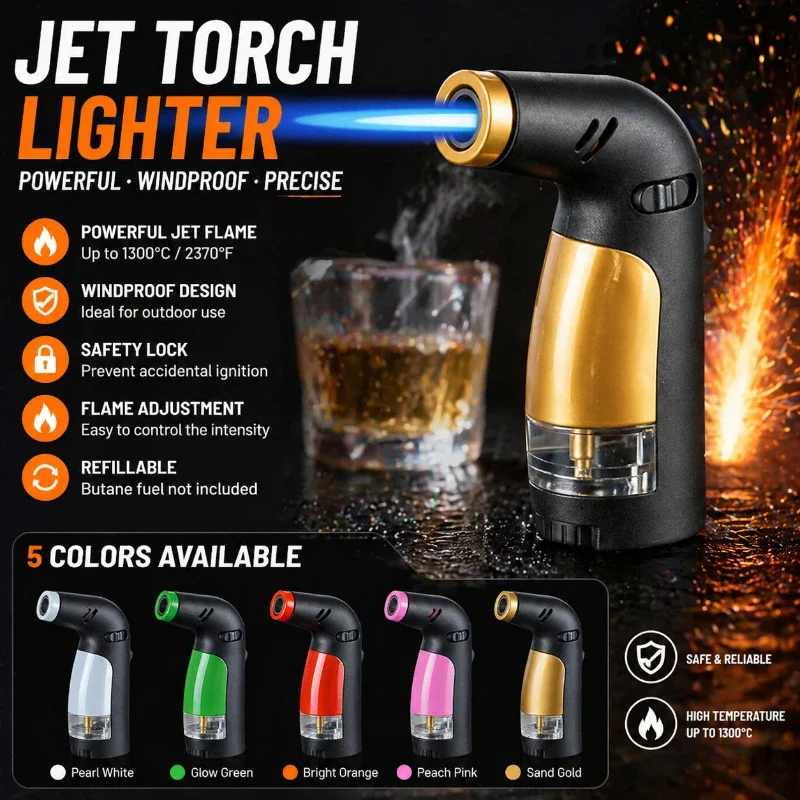 Cross Border Popular Creative Mini Outdoor Visible Gas Capacity Spray Gun Lighter Inflatable Lighter Smoking and Welding Tool