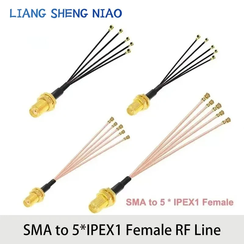 IPX 스플리터 RP-SMA / SMA 암-5 x U.fl IPEX1 암 1 RG178/ RF1.13 케이블, 와이파이 안테나 익스텐션 점퍼 피그테일, 10 개