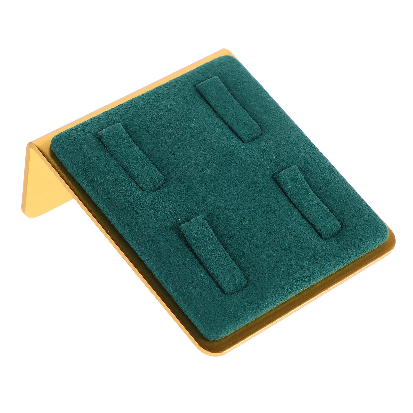 

Metal Ring Display Stand 4 Slots Earrings Trays Props Jewellery Holder Microfiber Support Selling Small Jewelry Stand