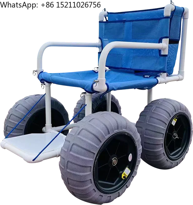 Lightweight Beach - Portable Manual Wheel Chair with Higher Climbing Wheels Detachable Sand Chair