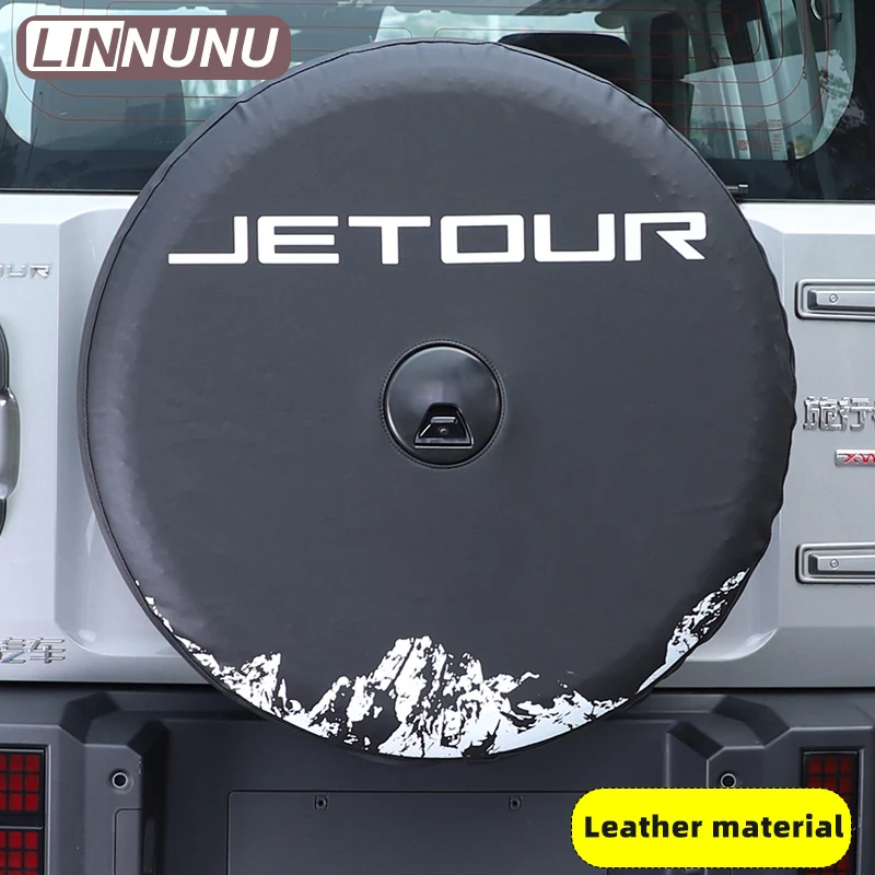 LINNUNU Spare Tire Cover For Chery Jetour T2 Traveller Leather Spare Wheel Cover Case Bag Tires Protect bag Off-Road Accessories