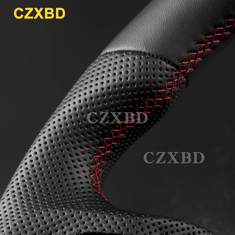 Full Leather Steering Wheel High Quality For 2018-2023 Ford Mustang GT Ecoboost Sport Wheel Customized