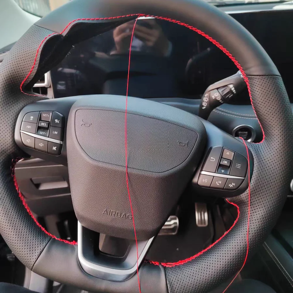 Customized Car Steering Wheel Cover Microfiber Leather For Ford Focus ST-Line Fiesta ST-Line Focus ST 2018-2020 Fiesta ST