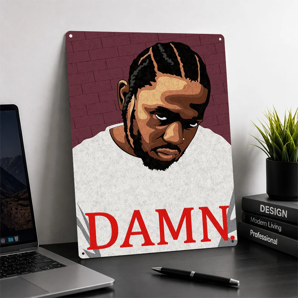 Kendrick Lamar Metal Poster Musical Wall Art Personalized Vintage Tinplate Sign for Music Room Studio Bedroom Home Decor Plaque