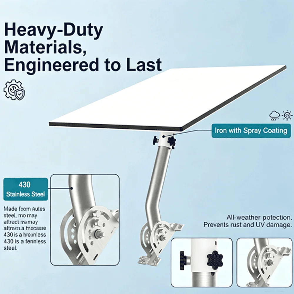 Starlink Gen 3 Mount Bracket,160° Tilt,Heavy-Duty Roof Wall Pole Mount,with Pole&Pipe Adapter,for Standard 4/ 4X,Enterprise Dish