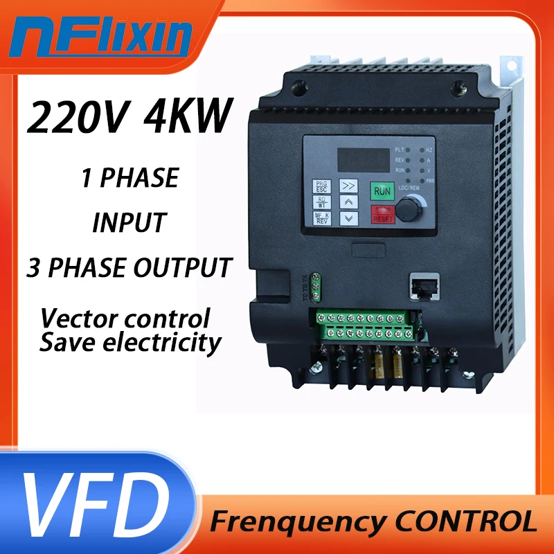 Frequency Converter VFD ZW-CT1 Controller Inverter 4KW One-Way 220v Input and Three-Phase Output Motor Speed