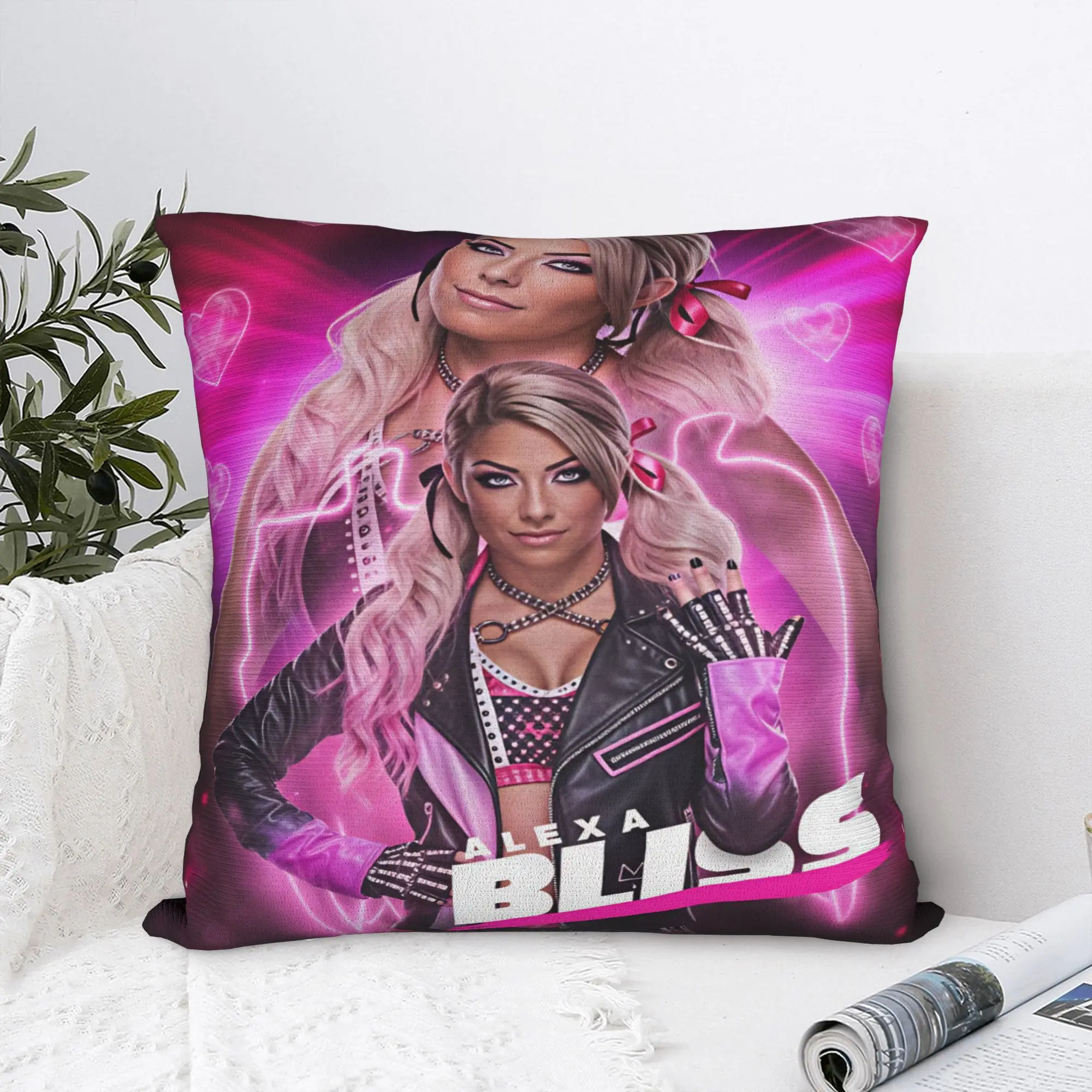 Housse de coussin A-Alexa Bliss, taie d'oreiller moderne pour canapé, chambre à coucher, décoration de la maison, housse de coussin confortable, cadeau