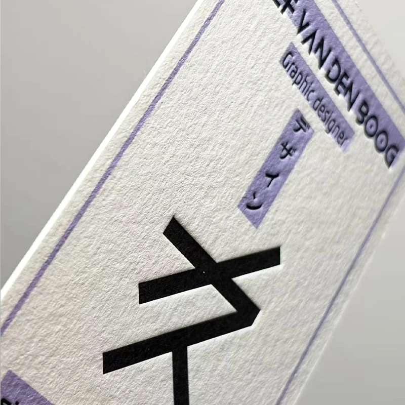 200枚 カスタム名刺 コットン紙 レタープレス紙 エンボス加工 デボス加工 サンキューカード グリーティング クリスマス招待状